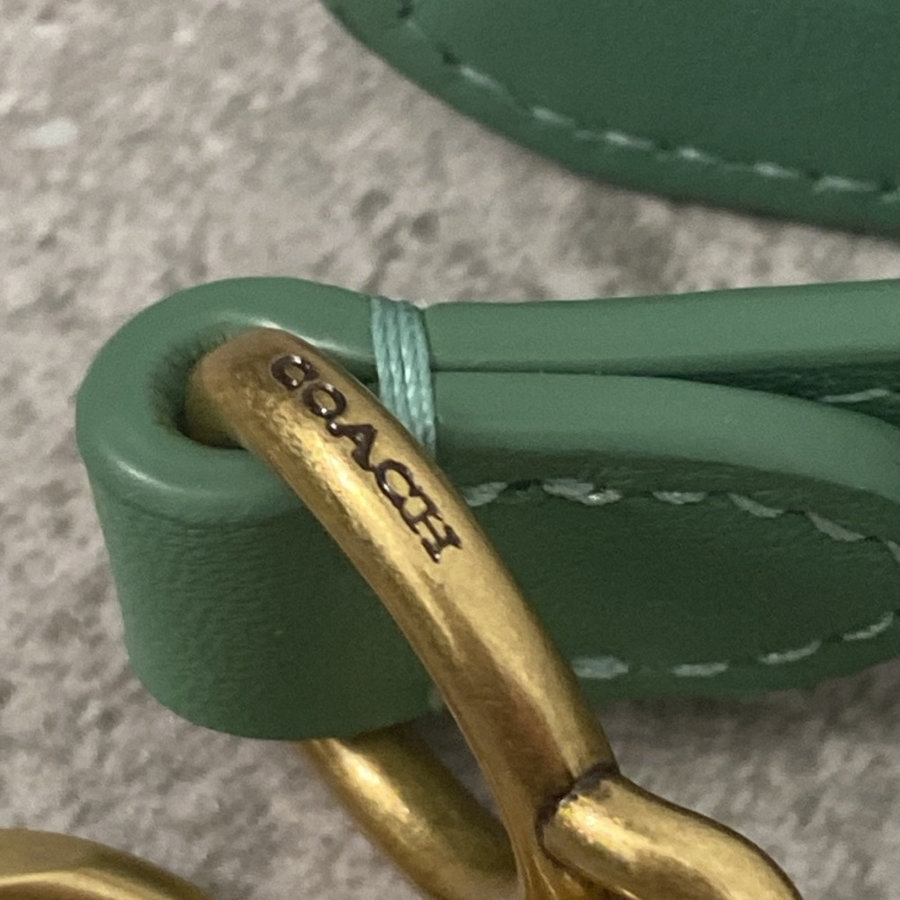 Coach Limited Edition Quilted DinkyGreen Crossbody Bag with Gold Accents - Picture 9 of 10